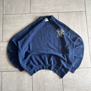 Hanes ComfortBlend Navy Blue Wildcat WW Graphic Crewneck Sweatshirt Mens Large